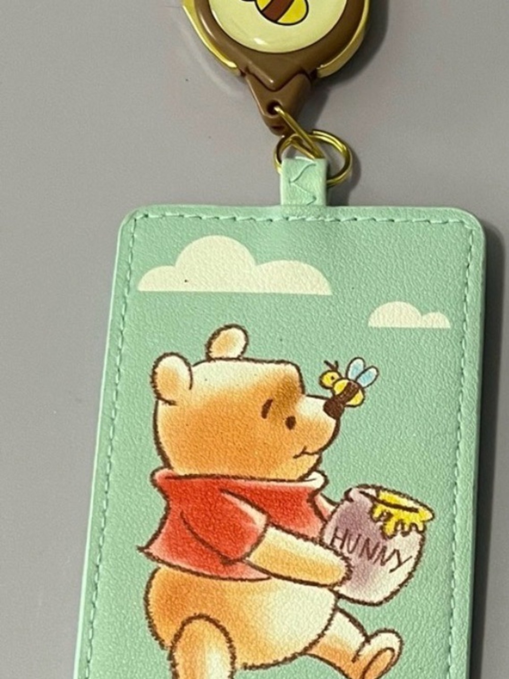 Winnie the Pooh Mint Green women’s Card / badge Holder with Honey Pot Design